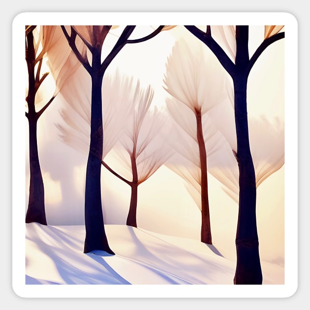 Tranquil Forest in Winter Sticker by DANAROPER